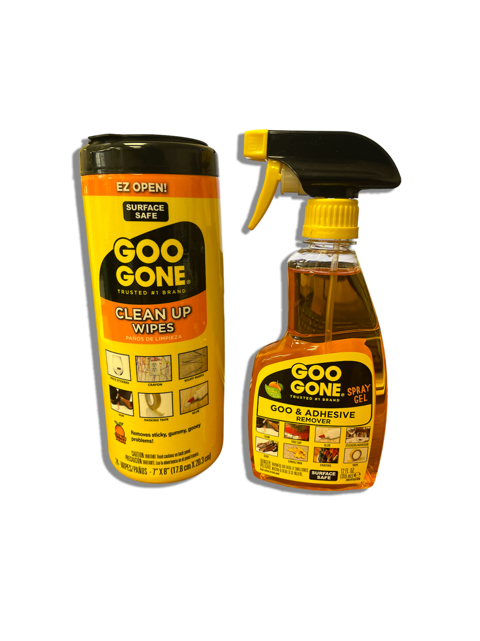 Goo Gone Spray Gel & Tough Task Wipe Bundle